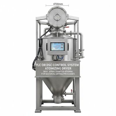 Система управления PLC или DSC Сушилка для атомизации с максимальным диаметром распыливания 4700 мм, предназначенная для процессов сушки материалов