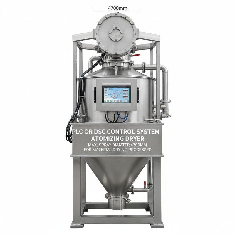 Система управления PLC или DSC Сушилка для атомизации с максимальным диаметром распыливания 4700 мм, предназначенная для процессов сушки материалов